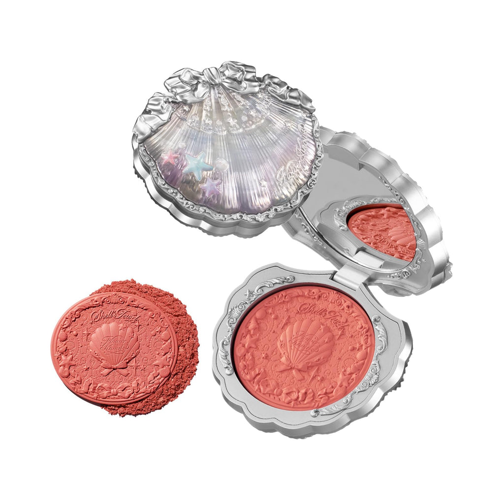 Flower Knows Shell's Jewel Silk Satin Blush – SunKissed Coral | Buildable & Radiant Cheek Color