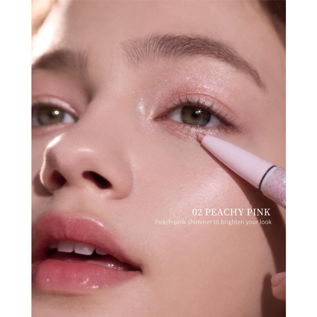 Flower Knows Shell's Jewel 2-in-1 Under Eye Highlighter Stick – Peachy Pink
