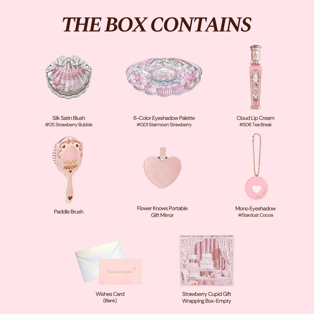 Flower Knows Feb-Glamour Glow 8-Piece Makeup Box Set | Gift-Ready Valentine's Day Beauty Kit