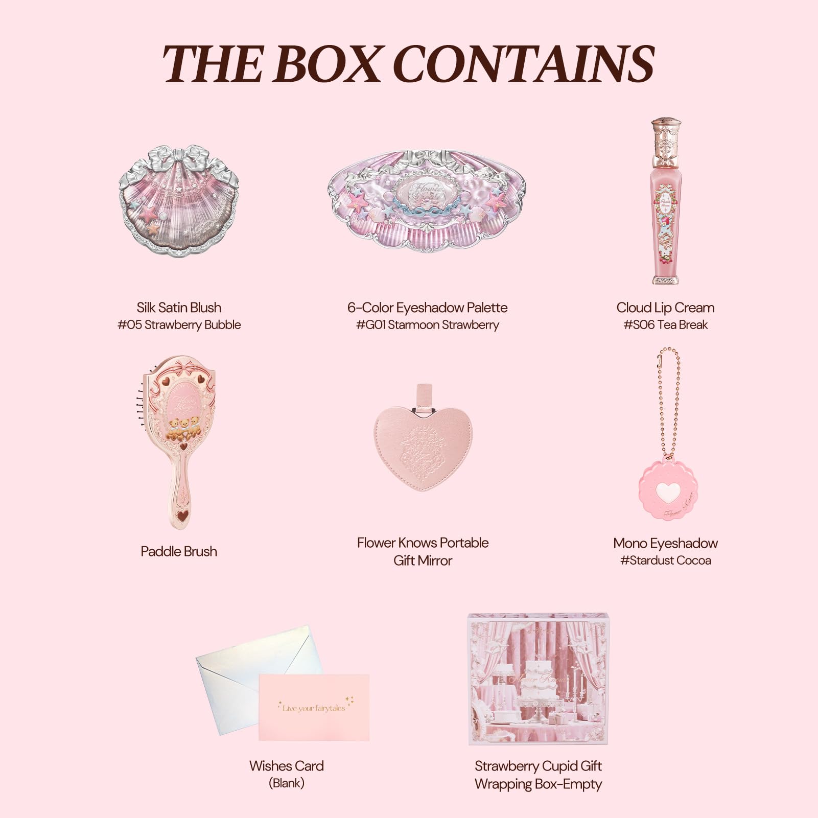 Flower Knows Feb-Glamour Glow 8-Piece Makeup Box Set | Gift-Ready Valentine's Day Beauty Kit