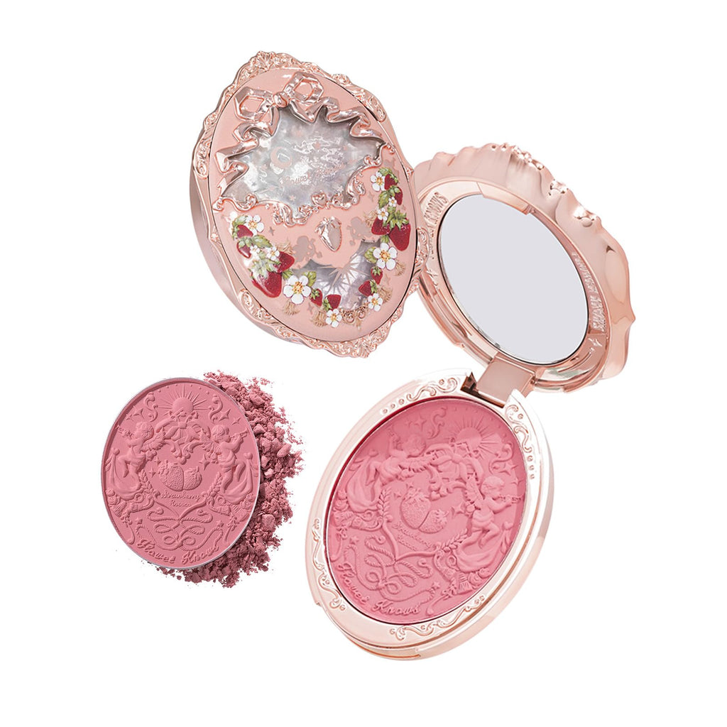 Flower Knows Strawberry Rococo Embossed Blush – Buildable Berry Pink Cheek Color