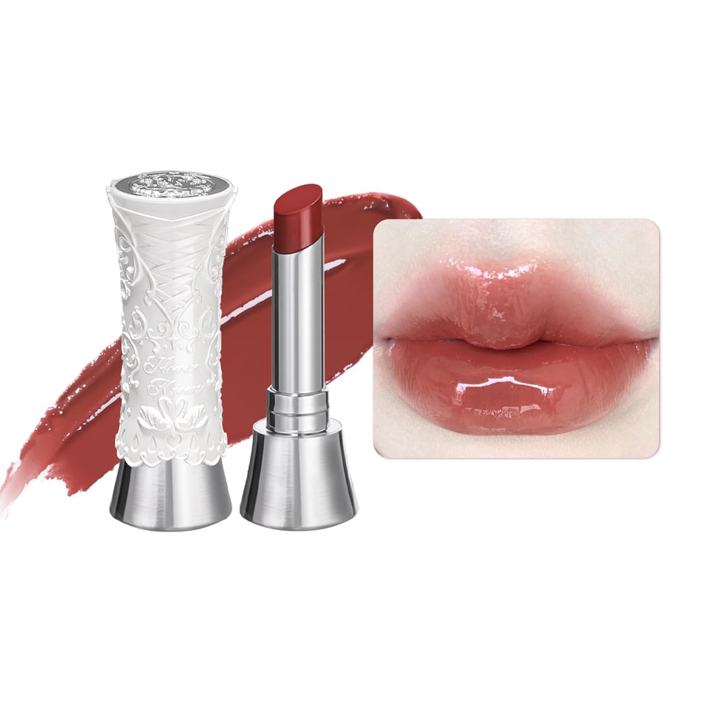 Flower Knows Swan Ballet Shine Lipstick & Hydrating Solid Lip Gloss – Midsummer Night Burgundy Lip Balm