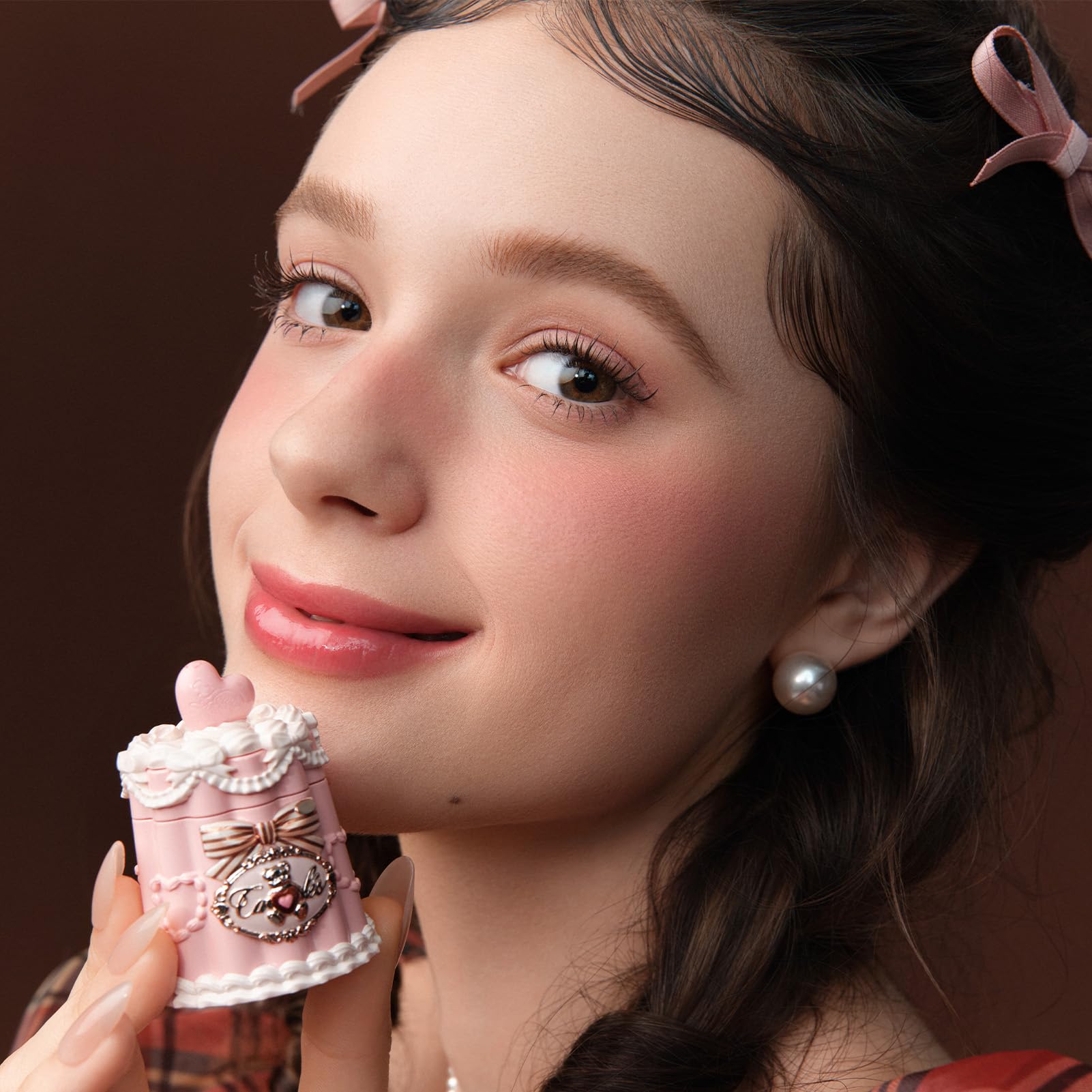 Flower Knows The Sweetie Bear Coating Lip Jelly – Tiered Dress Dusty Tea Rose Lip Gloss (0.18 oz) | Cruelty-Free