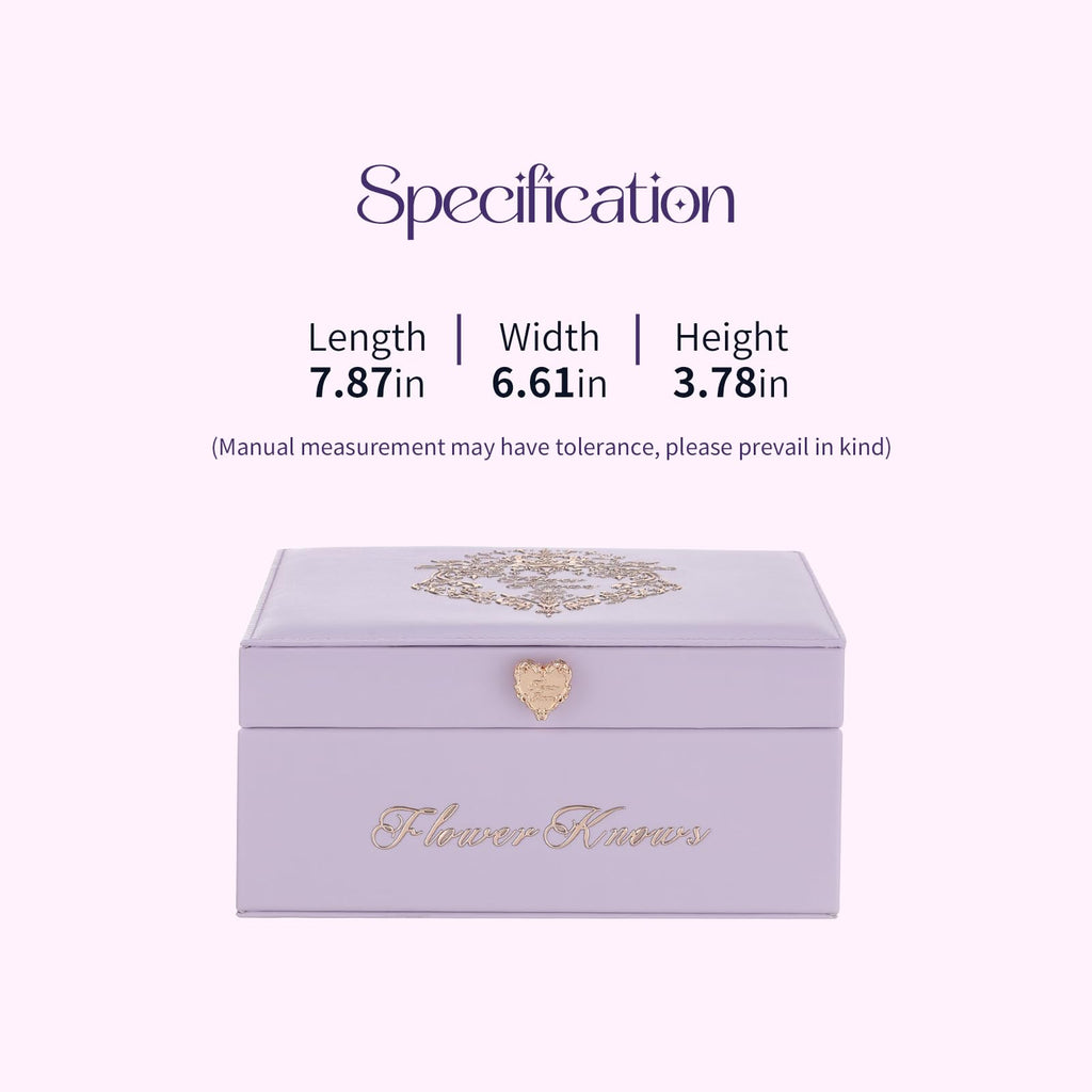 Flower Knows Violet Strawberry Rococo Gift Box Set – 7-Piece Makeup Kit with Mirror