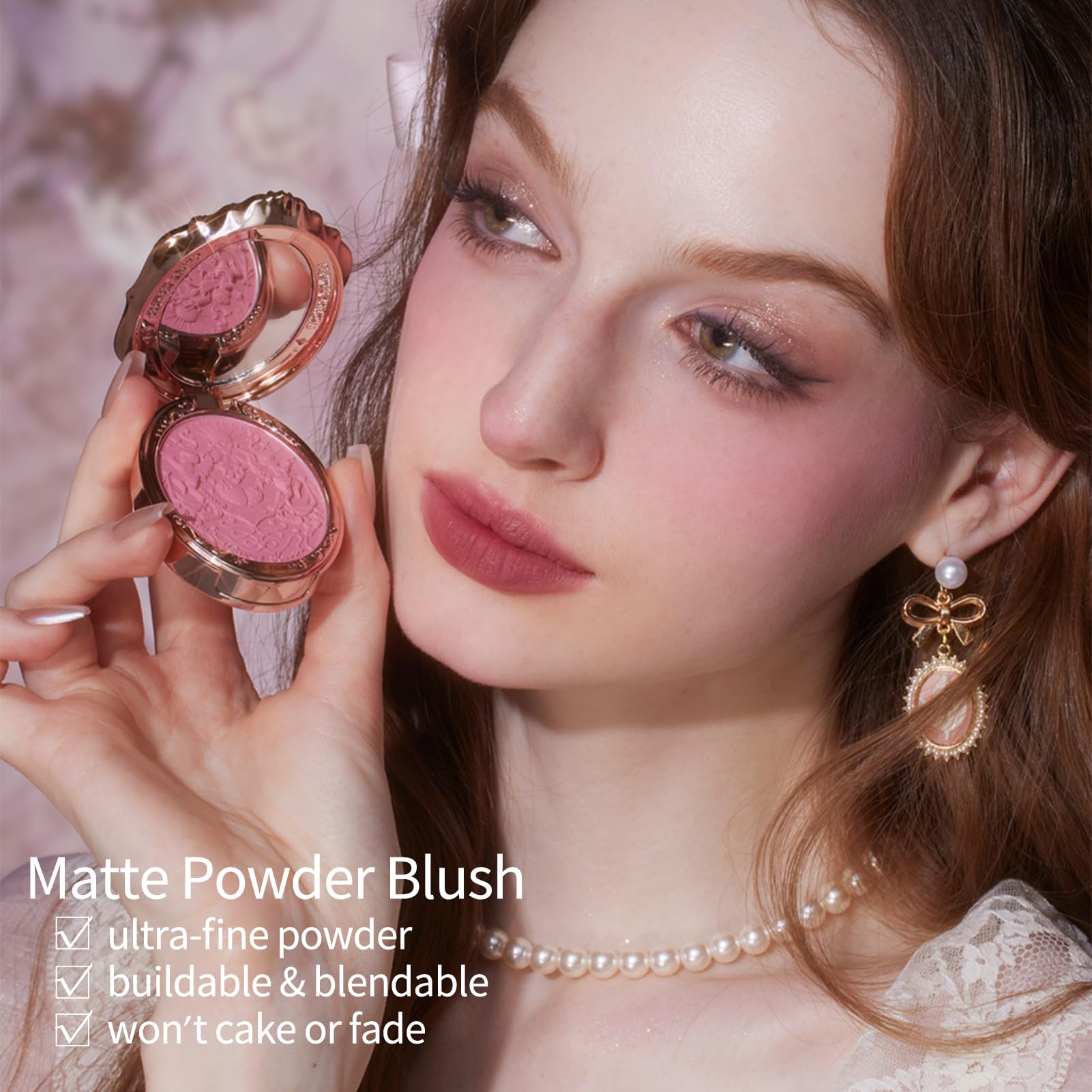 Flower Knows Strawberry Rococo Embossed Blush – Buildable Berry Pink Cheek Color