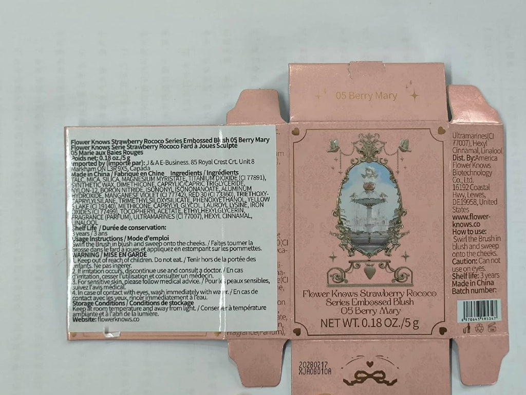 Flower Knows Strawberry Rococo Embossed Blush – Buildable Berry Pink Cheek Color
