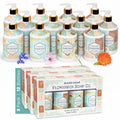FlowerBox Liquid Hand Soap Set of 12 – 500 mL Decorative Pump Bottles, Four Scents Gift Pack