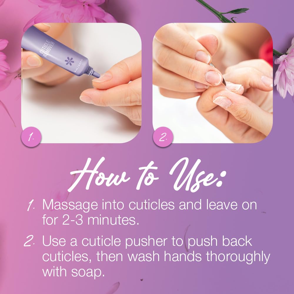 Flowery Cuticle Remover 2-in-1 Treatment | Softens & Removes Dead Skin | 0.5 oz