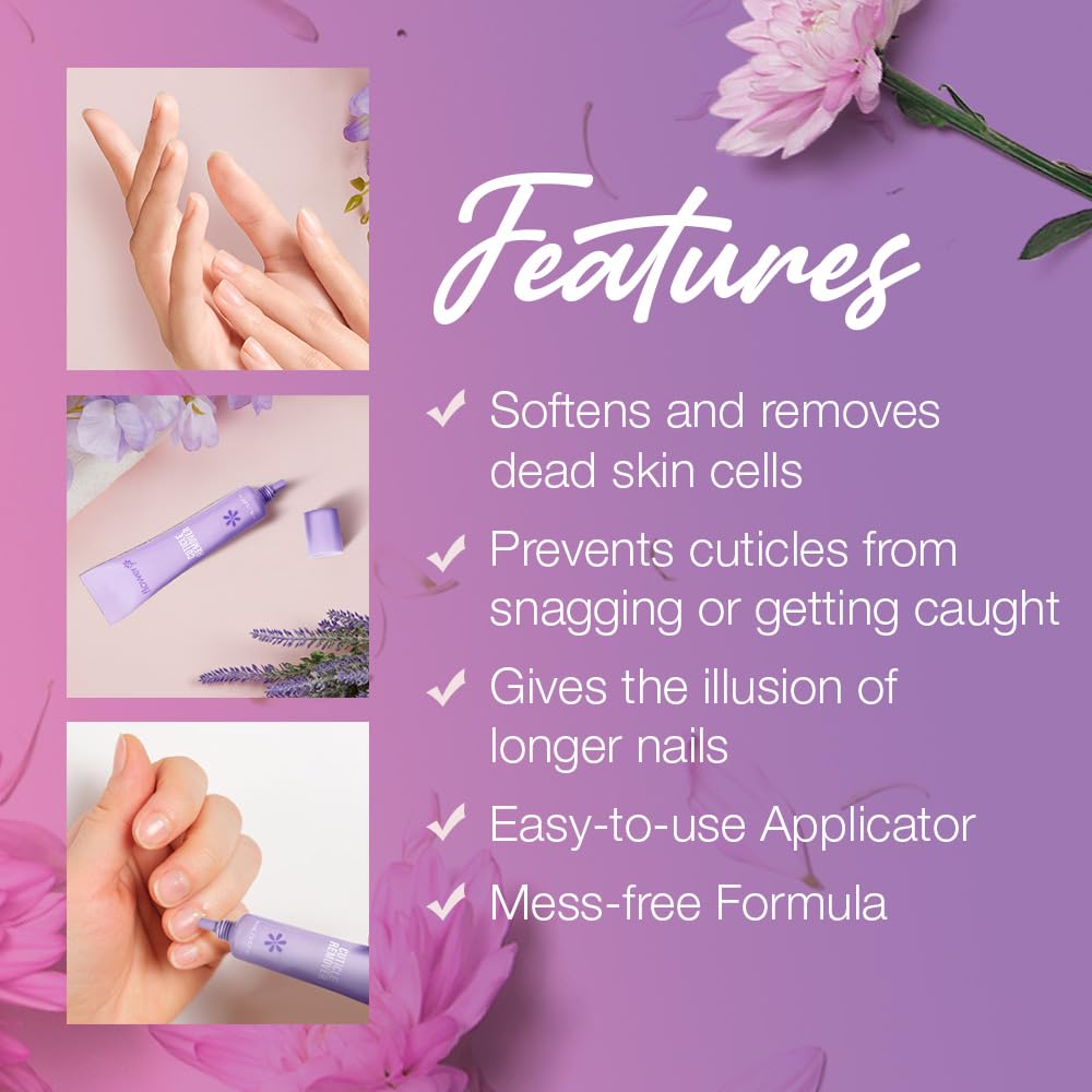 Flowery Cuticle Remover 2-in-1 Treatment | Softens & Removes Dead Skin | 0.5 oz