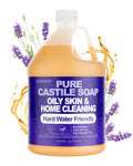 FLOWHYET Pure Castile Soap Lavender – 1 Gallon Refill, Natural Organic Body Wash for Oily Skin & Hard Water