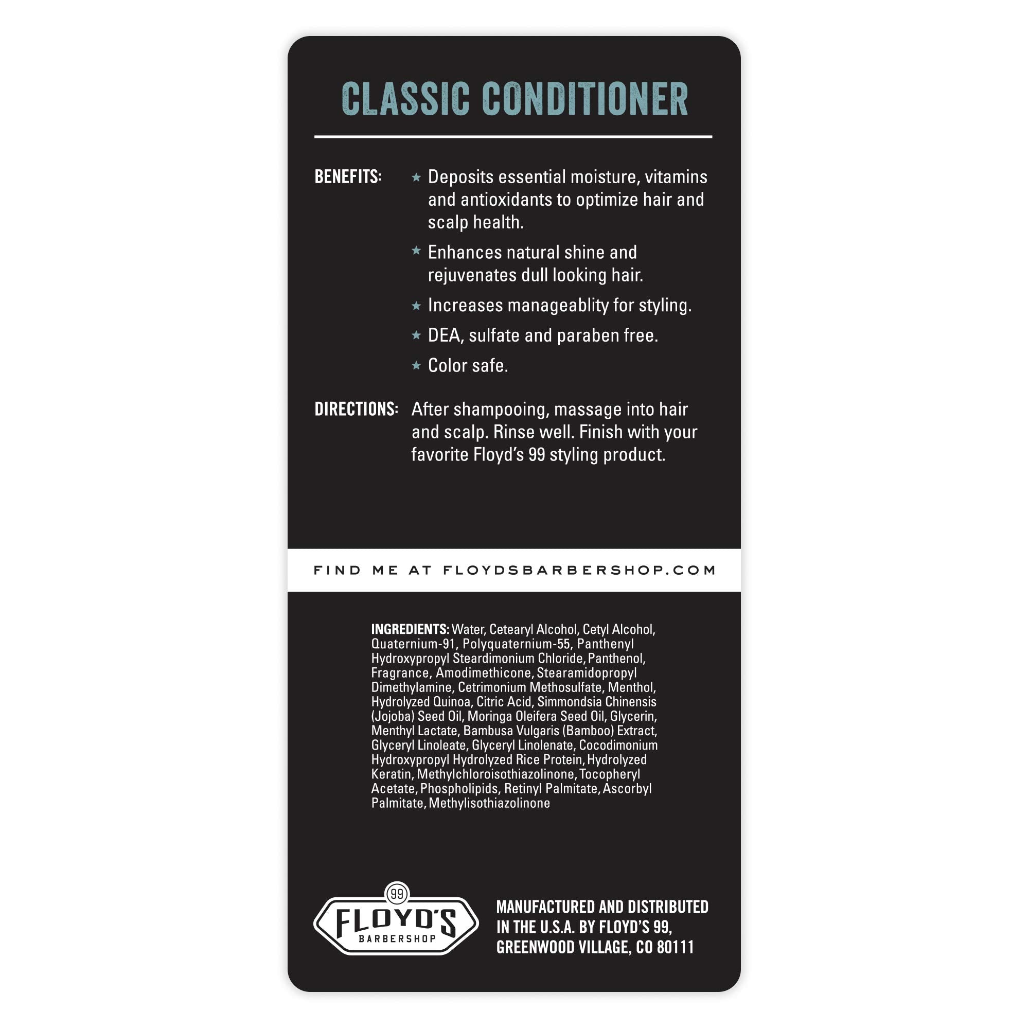 Floyd's 99 Classic Conditioner 33oz – Moisture, Shine & Scalp Care