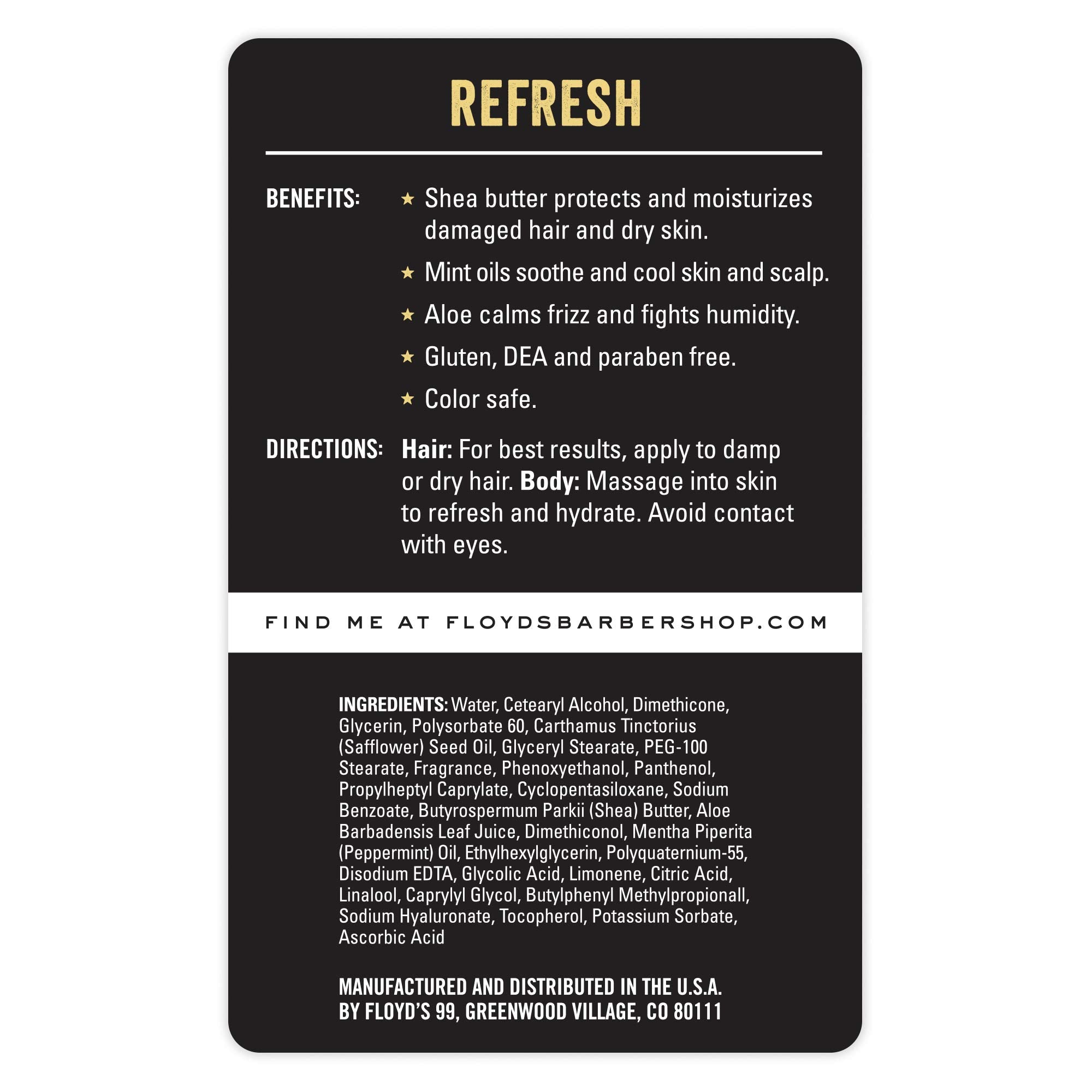 Floyd's 99 Refresh Hair & Body Conditioner – Moisturizing, Soothing & Calming (15 oz)