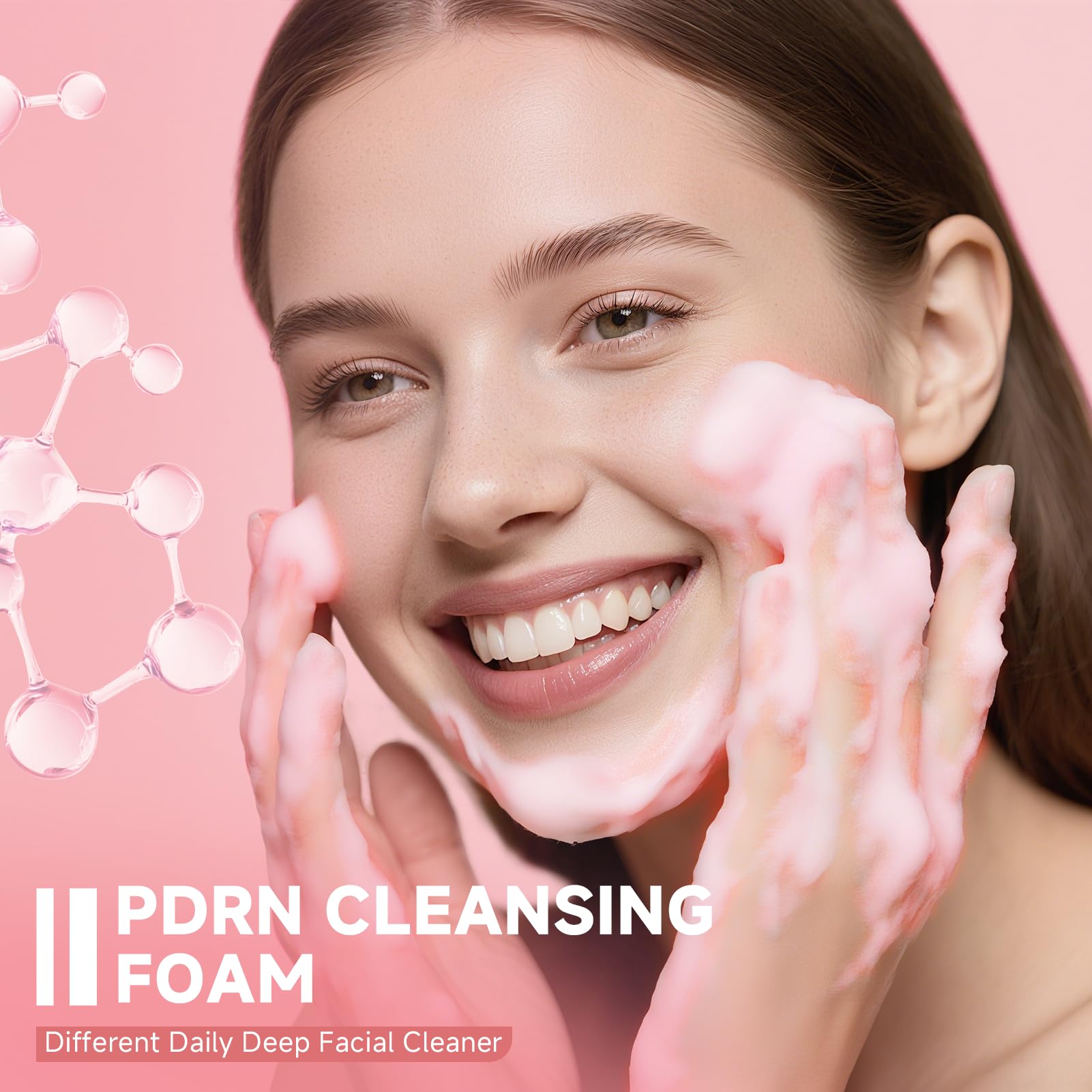 FluMisch Salmon DNA PDRN Facial Cleanser – Low-pH Hydrating Foaming Cleanser with Silicone Massage Heads