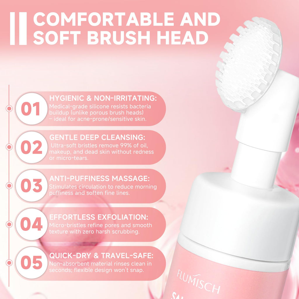 FluMisch Salmon DNA PDRN Facial Cleanser – Low-pH Hydrating Foaming Cleanser with Silicone Massage Heads