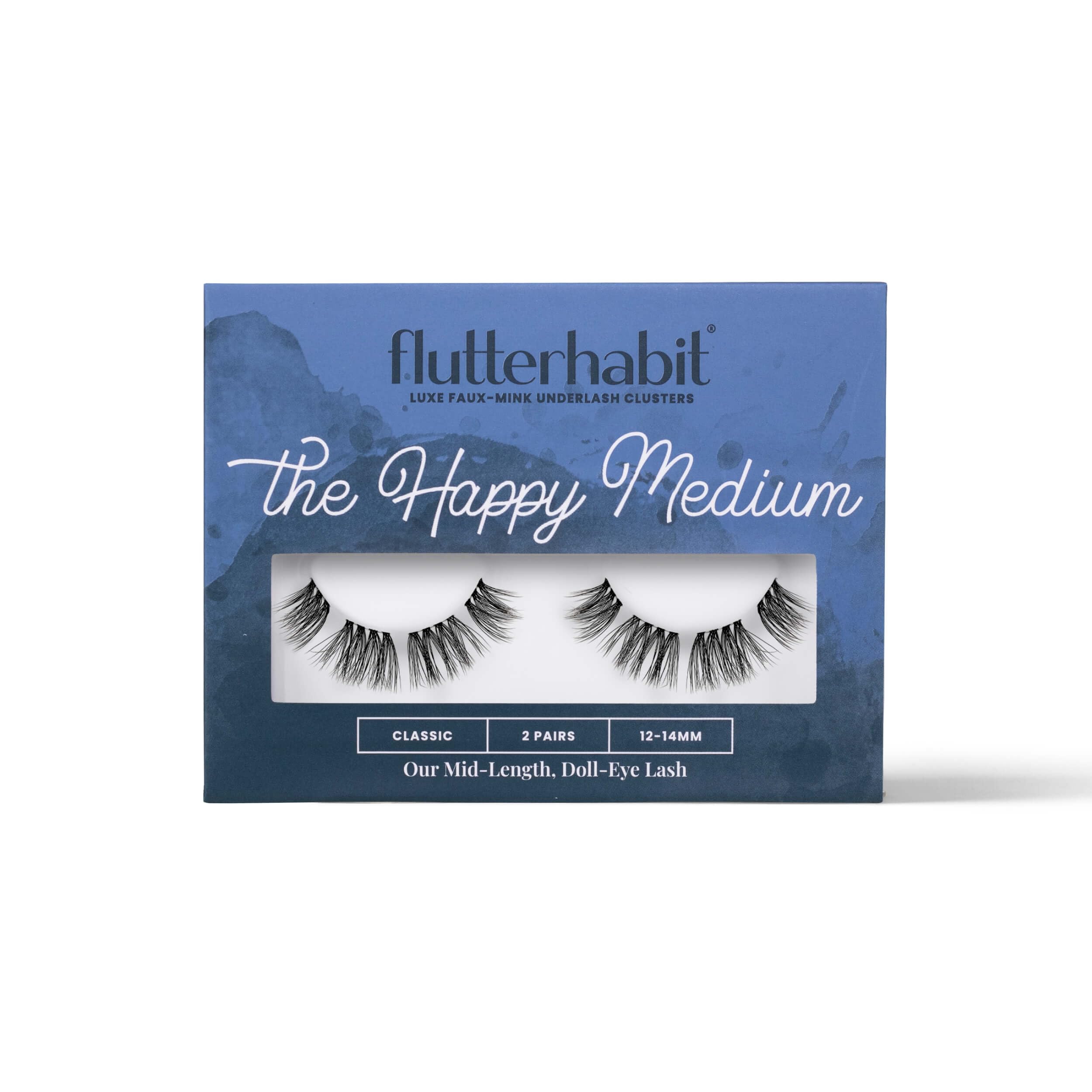 FlutterHabit The Happy Medium Lashes – 2 Sets, Up to 10 Days, Doll-Eyed Look