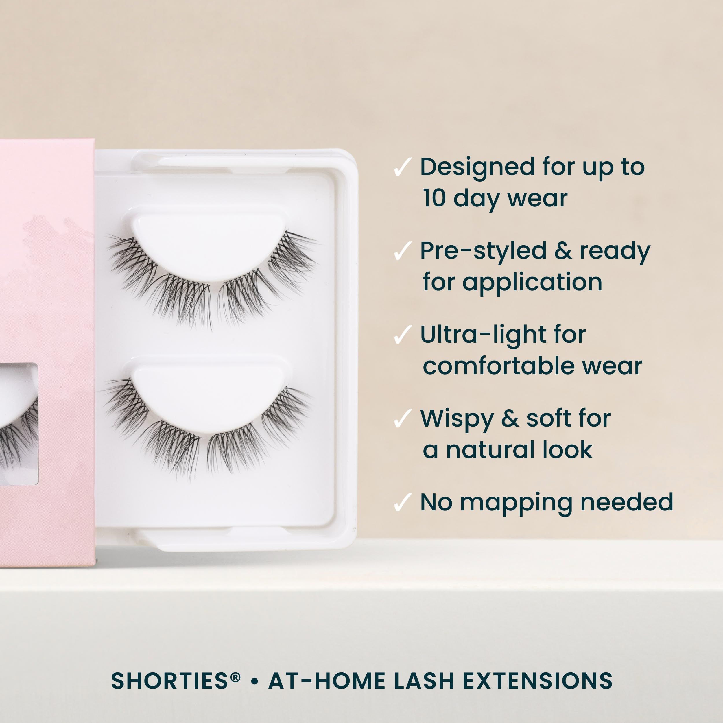 FlutterHabit The Shorties Lashes – 2 Sets DIY Natural Lash Extensions, Up to 10 Days Wear, Salon-Quality Clusters, No Glue Included