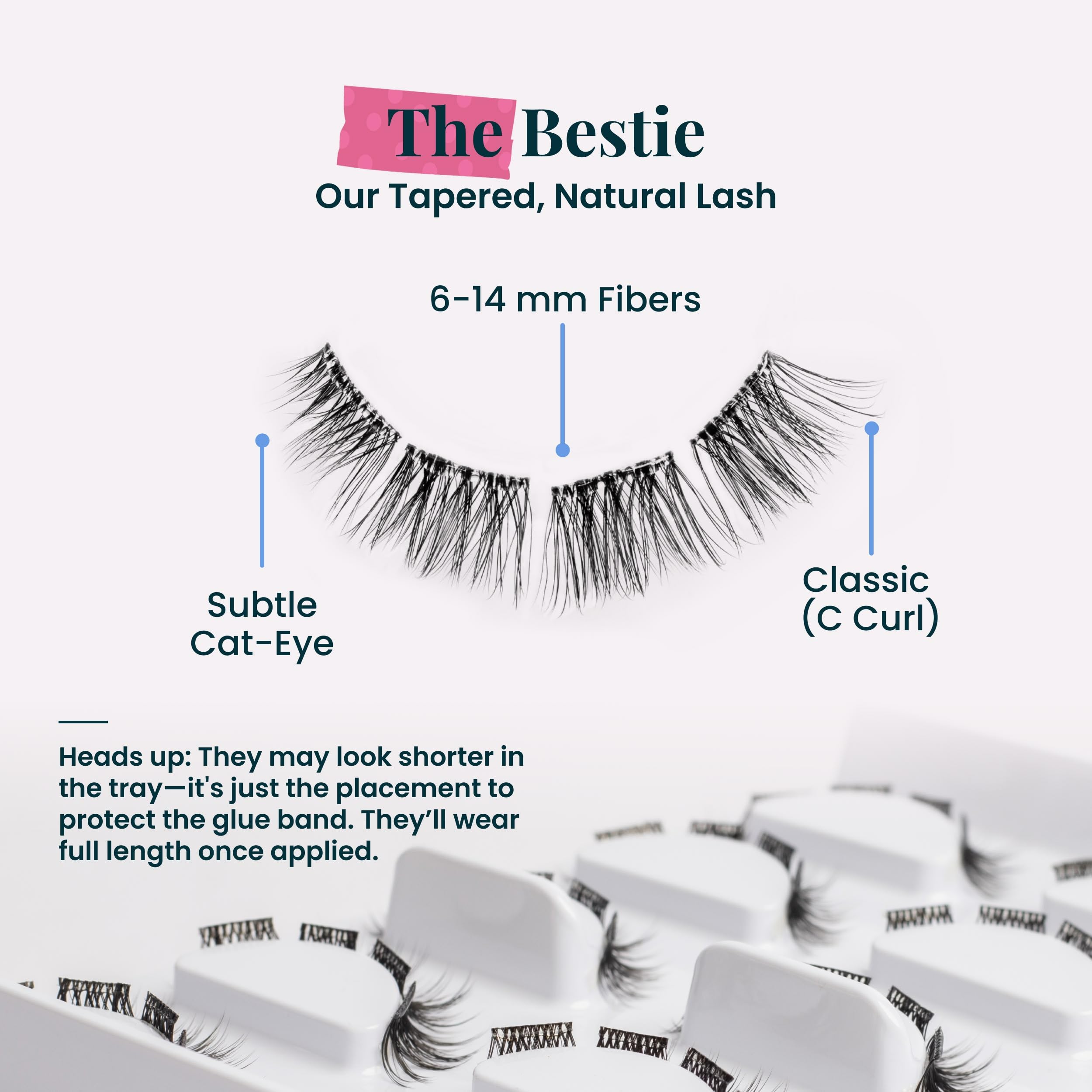 FlutterHabit STICKtionary Bestie Self-Adhesive Eyelashes Kit – No Glue, 5 Pairs, Natural Look