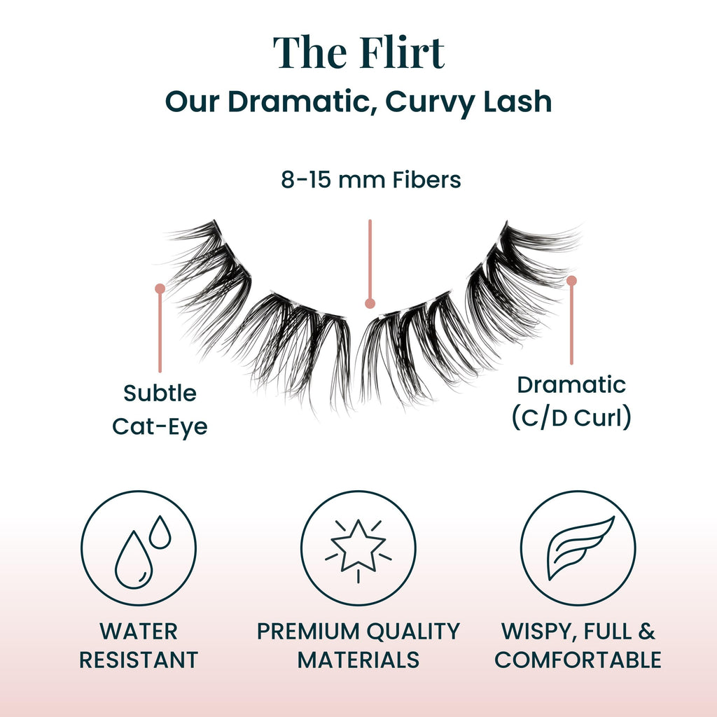 FlutterHabit The Flirt Lashes – 2 Sets of DIY Cat Eye Lash Extensions | Up to 10 Days Wear