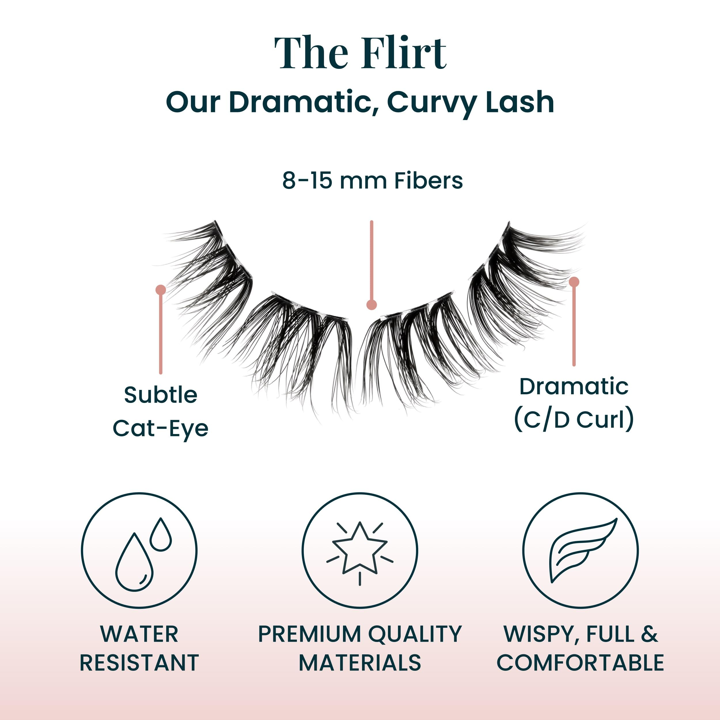 FlutterHabit The Flirt Lashes – 2 Sets of DIY Cat Eye Lash Extensions | Up to 10 Days Wear