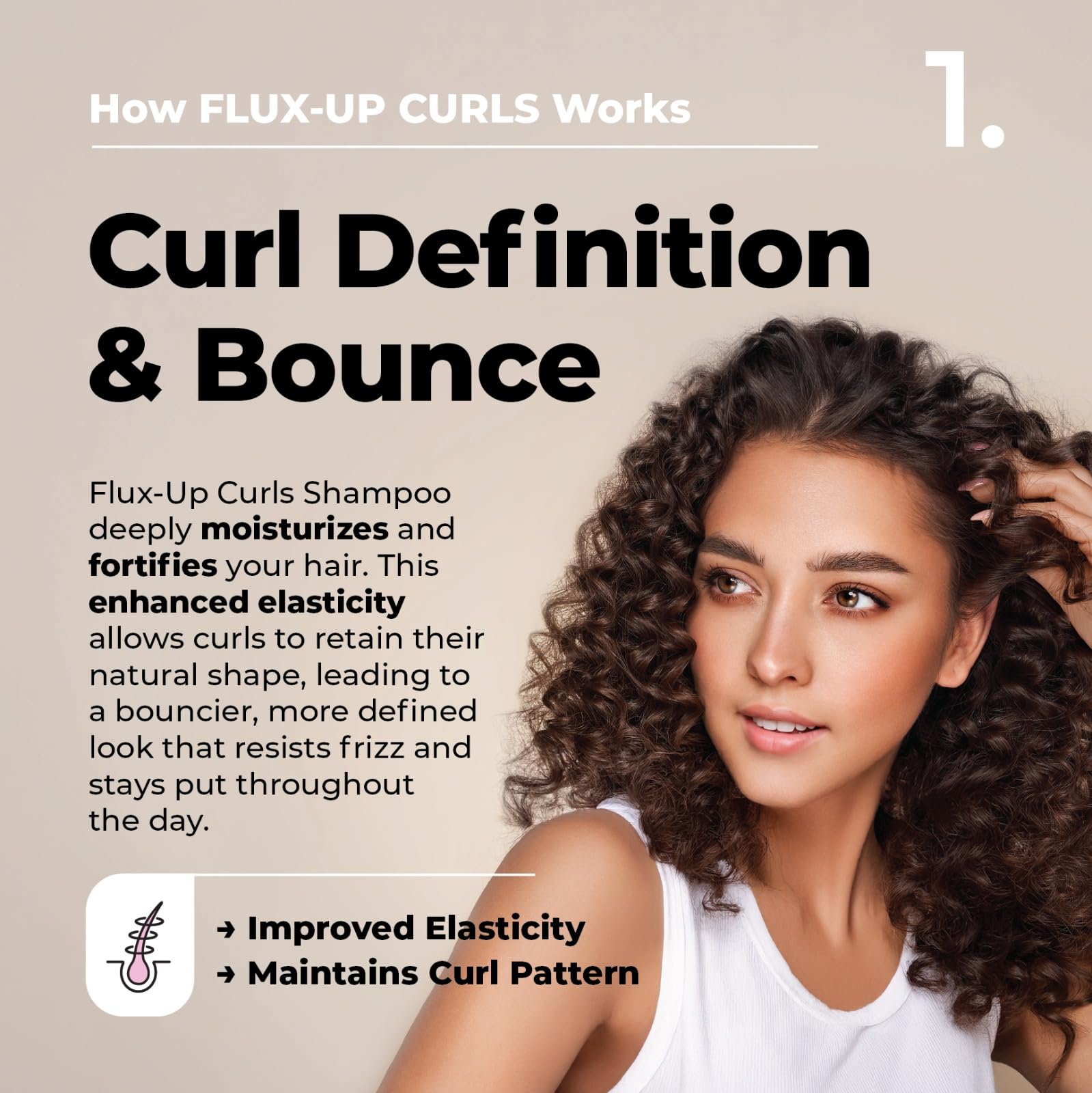 FLUX UP Curly Hair Shampoo – Hydrating, Sulfate-Free Frizz Control for Defined Curls – 17 fl oz