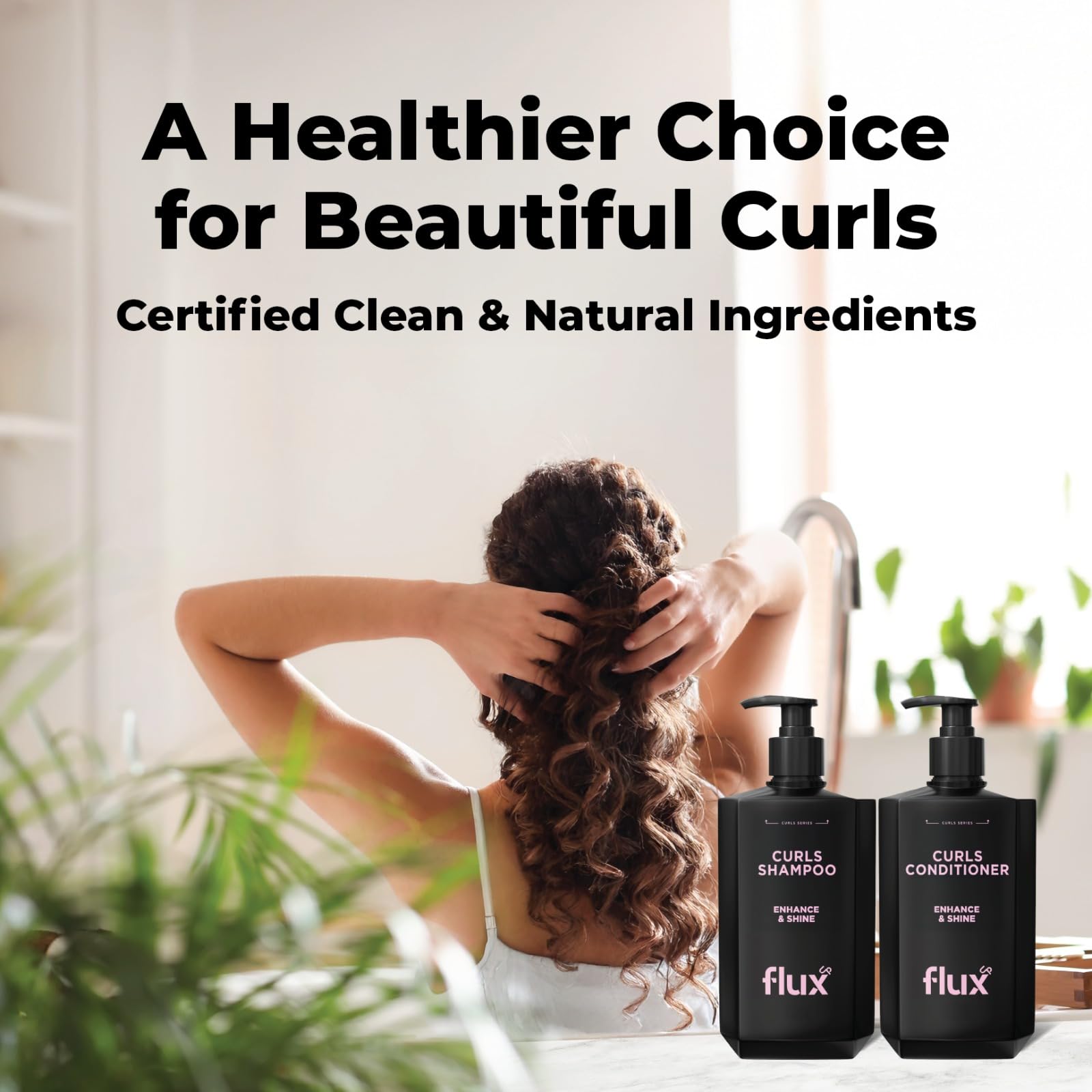 Flux Up Curly Hair Shampoo & Conditioner Set – Hydrating, Sulfate-Free Curl Care