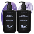 FLUX UP Purple Shampoo & Conditioner – Blonde & Silver Hair Toner, Anti-Brass, Sulfate Free (8 oz)