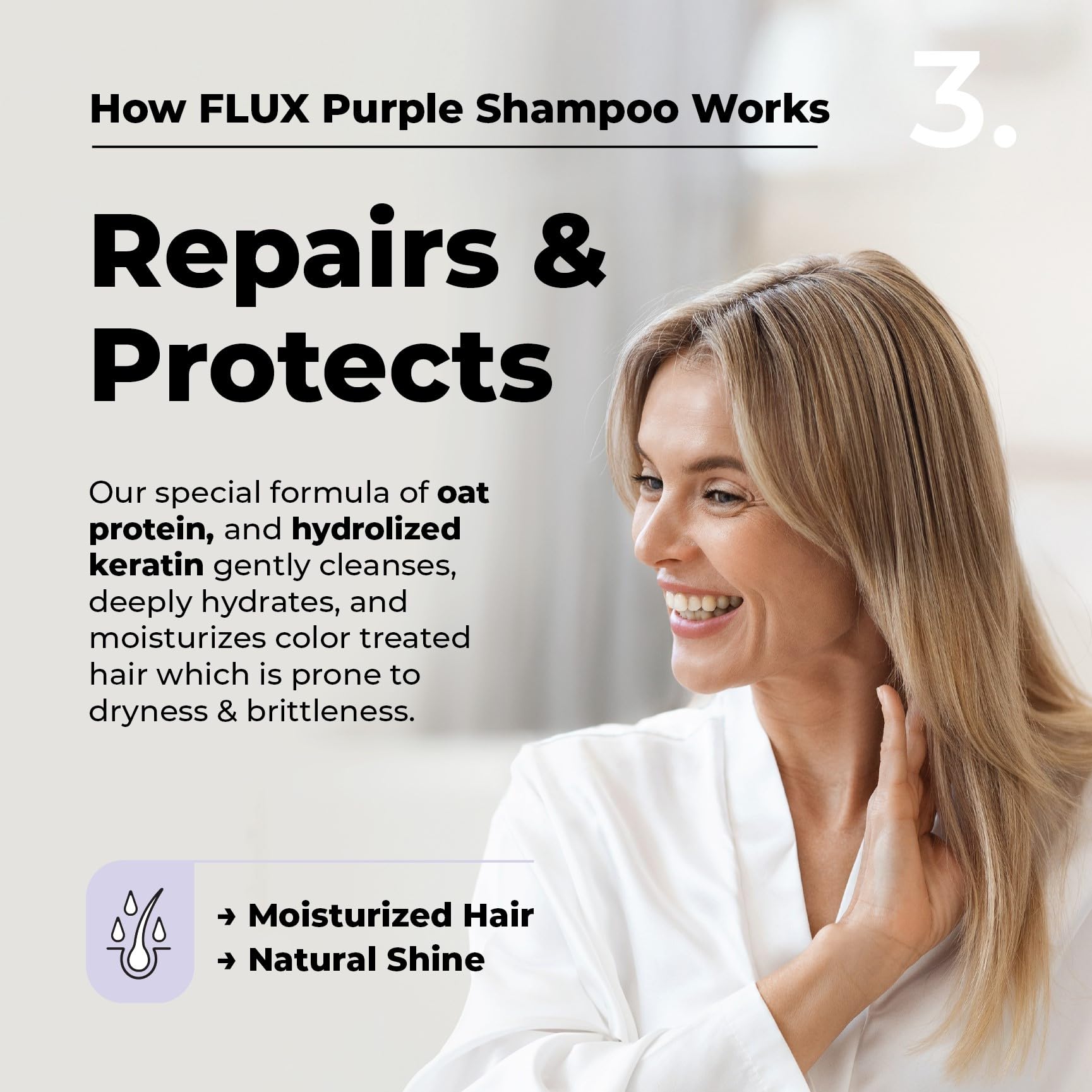 Flux Up Purple Shampoo for Blonde & Silver Hair | Sulfate-Free Brass Neutralizer