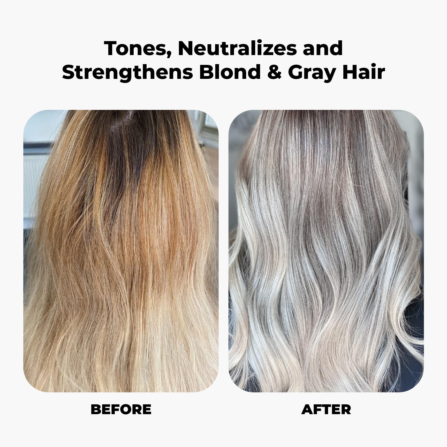 FLUX UP Purple Shampoo & Conditioner for Blonde & Silver Hair (17 oz) - Anti-Brass, Sulfate Free