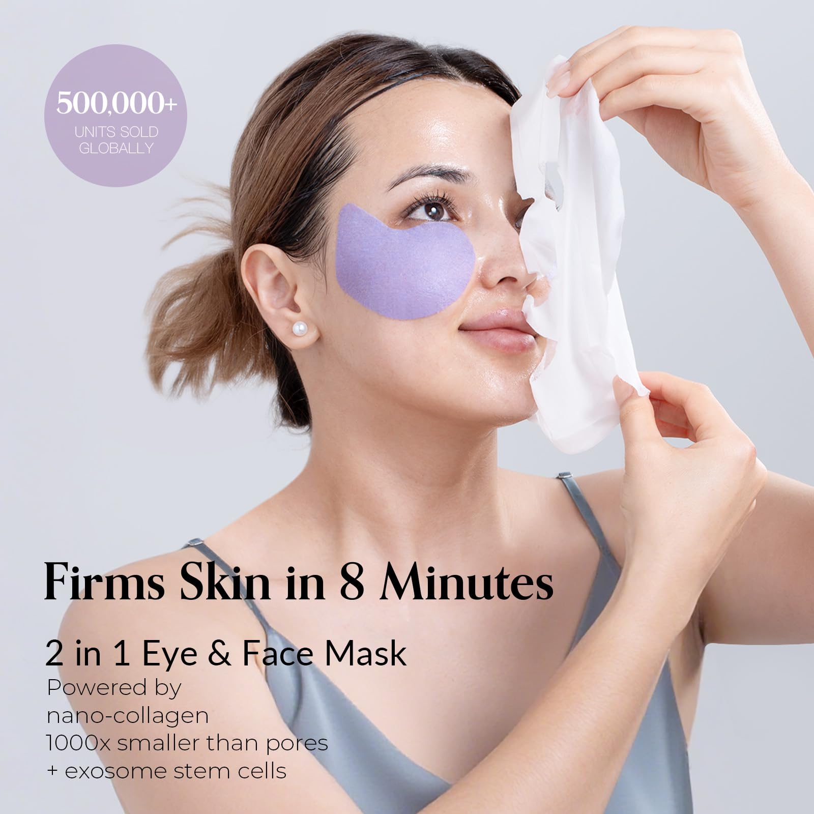 FLYODE Syn-Ake 2-in-1 Eye & Face Mask | Nano-Collagen, Birch Sap Hydration, 5 Sets