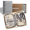 FNCIXING Professional 12-in-1 Manicure Kit – Stainless Steel Tools in Grey Case