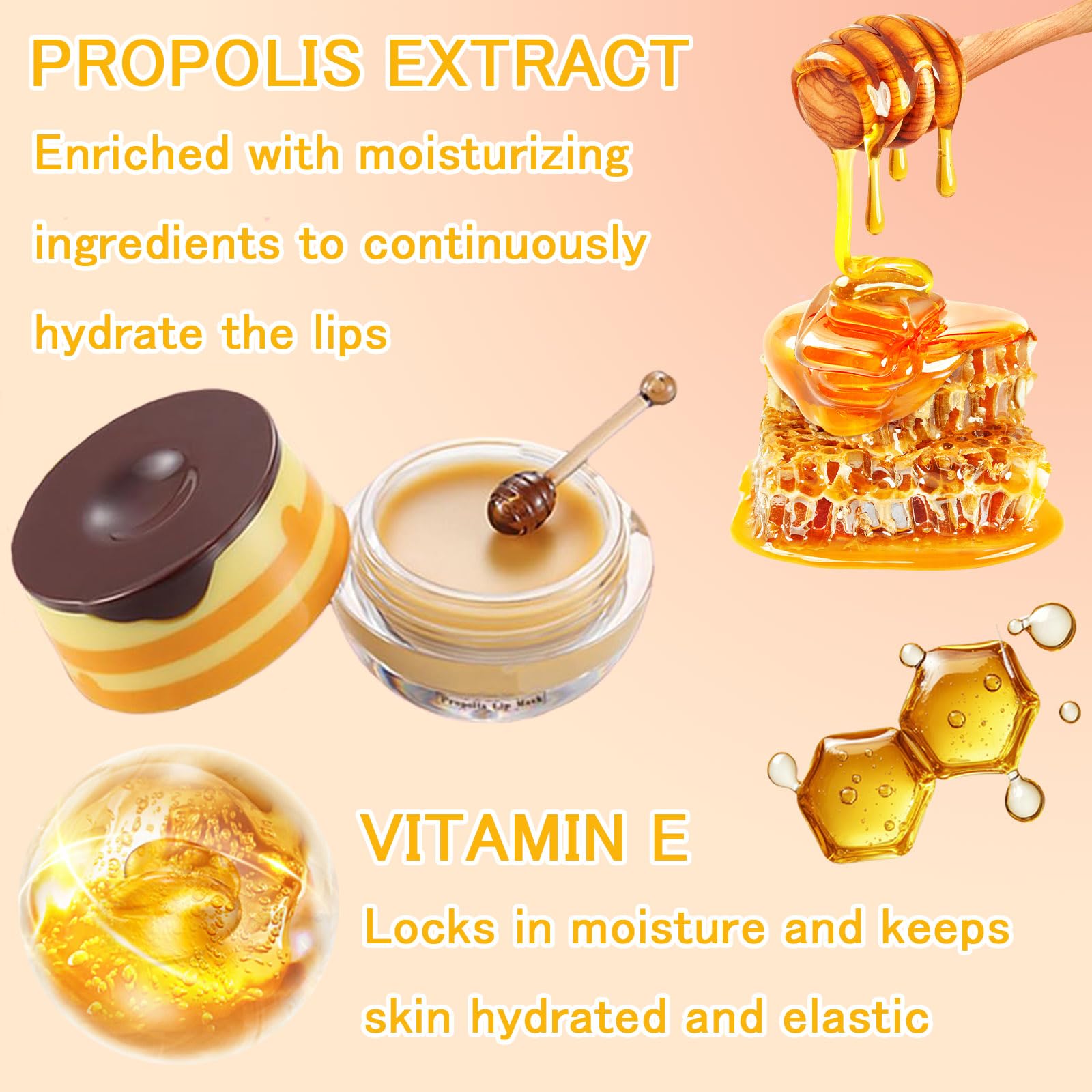 FNOLECY 9-Piece Bee Lip Balm Honey Pot — 9 Fruity Flavors with Propolis & Vitamin E