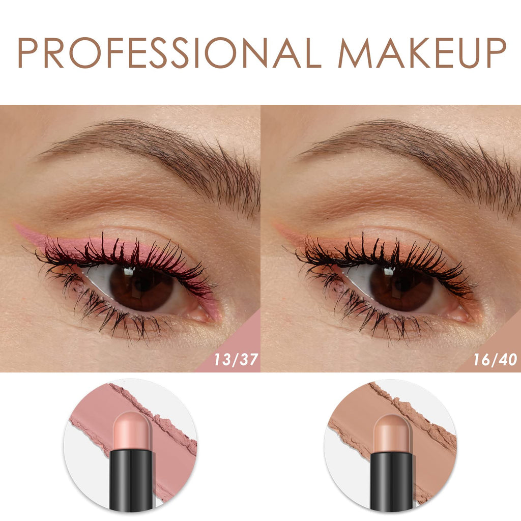 FOCALLURE 2 Pcs Cream Eyeshadow Stick – Long-Lasting, Waterproof Shimmer in Mocha Pink