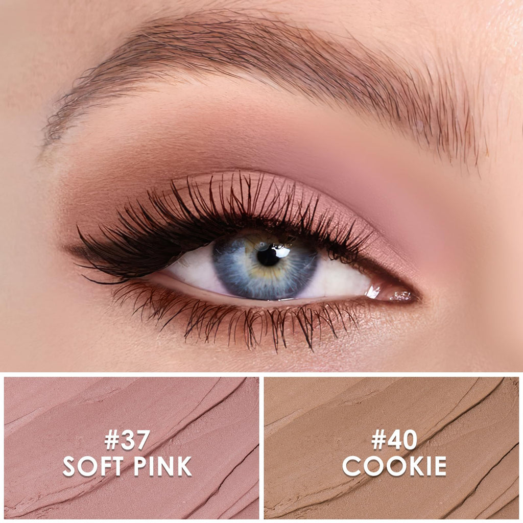 FOCALLURE 2 Pcs Cream Eyeshadow Stick – Long-Lasting, Waterproof Shimmer in Mocha Pink