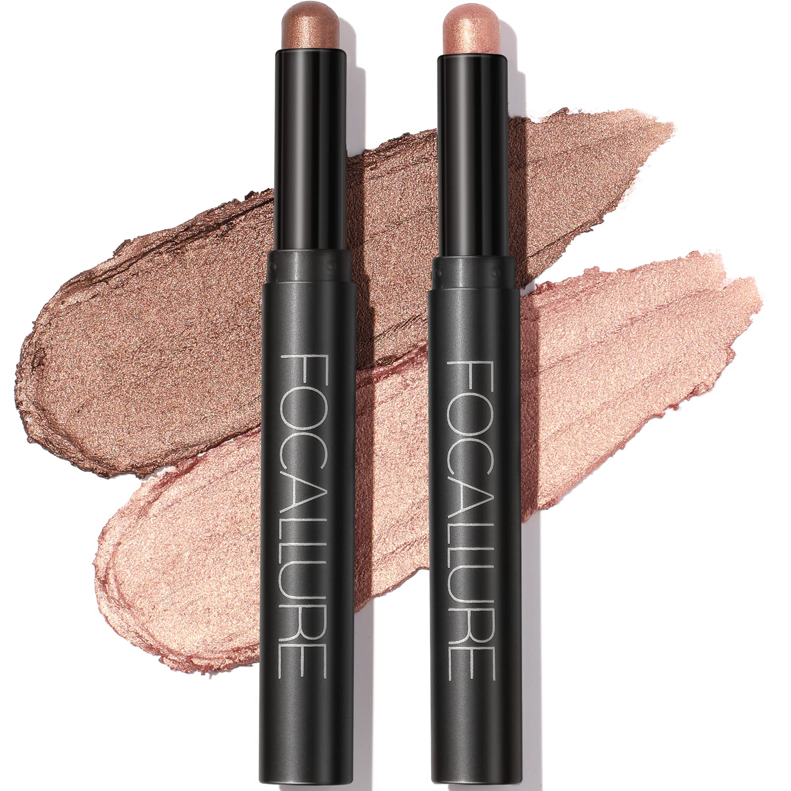 FOCALLURE 2-Pcs Cream Eyeshadow Stick Set – Long-Lasting, Waterproof, High-Pigment