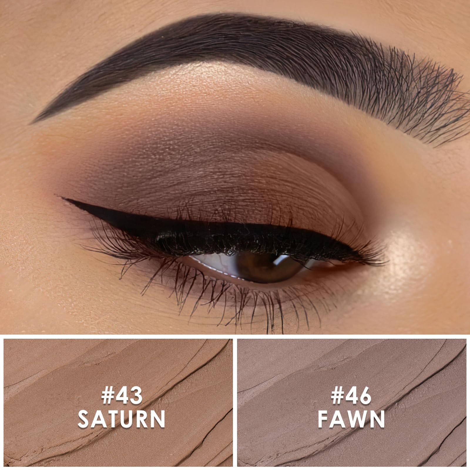 FOCALLURE 2 Pcs Cream Eyeshadow Sticks – Crease-Proof, Long-Lasting Waterproof Eye Shadow in Smoky Brown