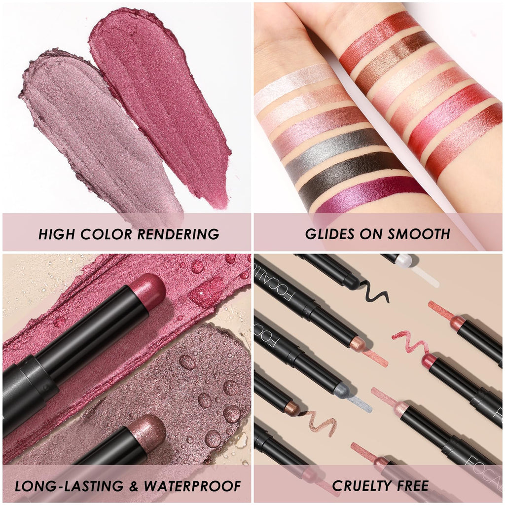 FOCALLURE 2PCS Cream Eyeshadow Stick Sets — Matte & Shimmer