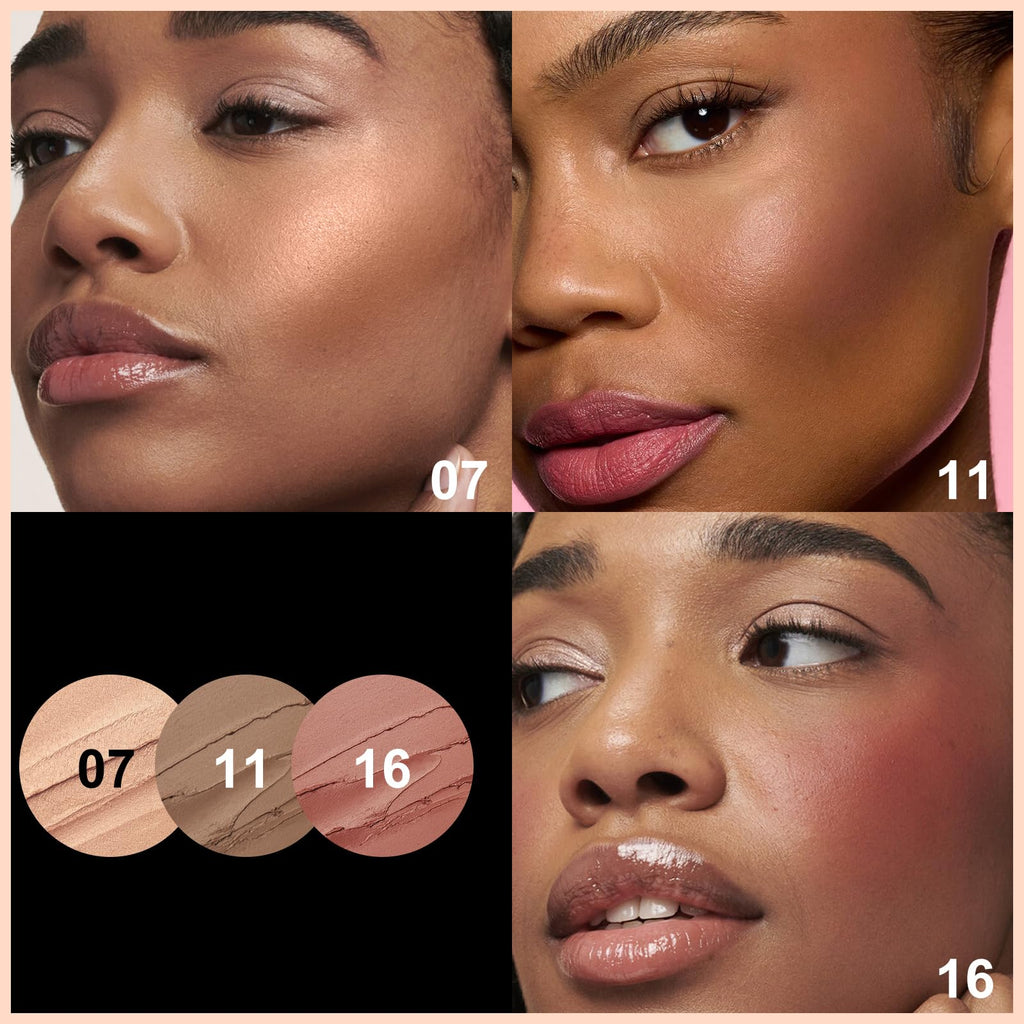 FOCALLURE 3 Pcs Cream Contour Sticks: Highlighter, Bronzer & Blush Kit