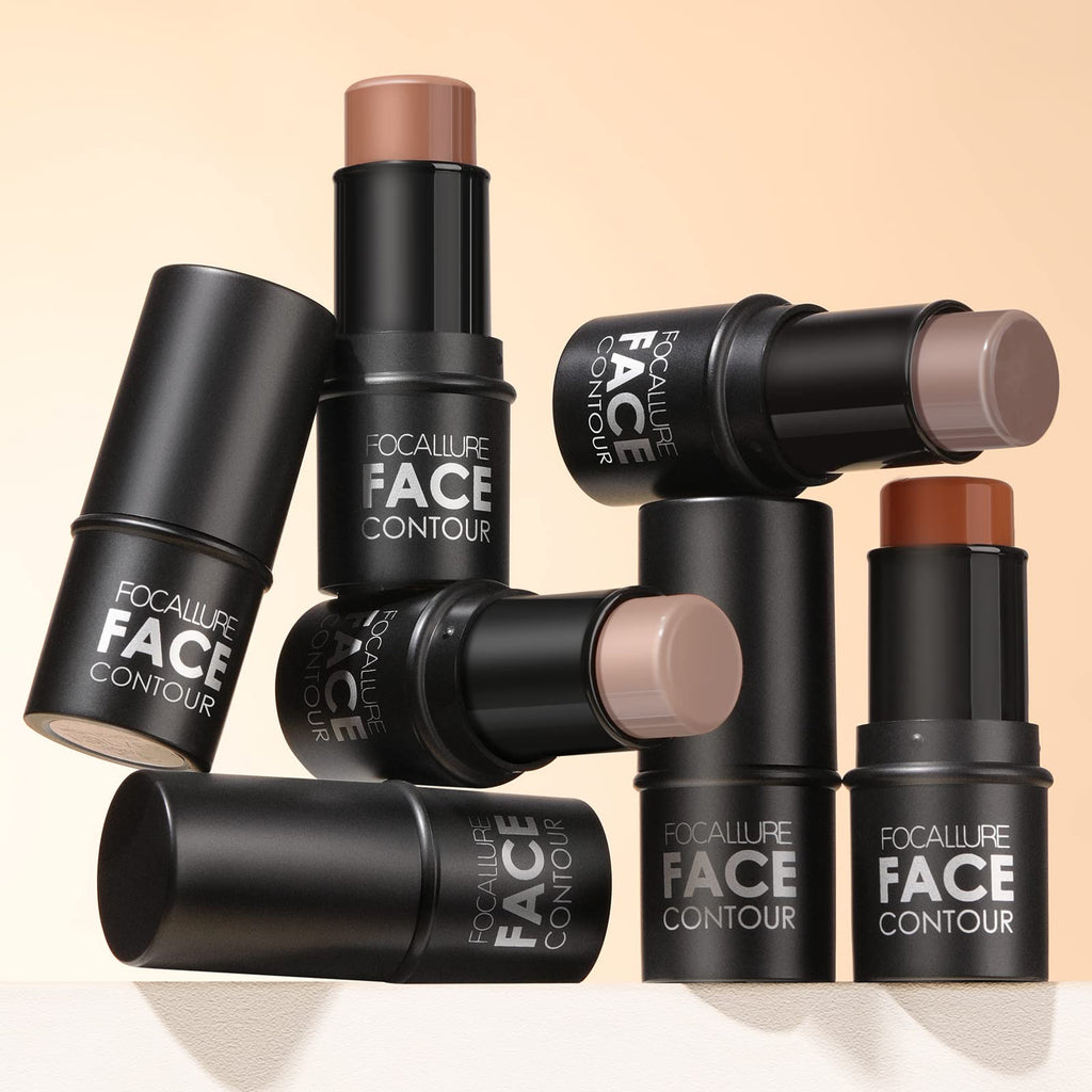 FOCALLURE Cream Contour Stick – Matte Bronzer for Professional Face Shaping, Mocha