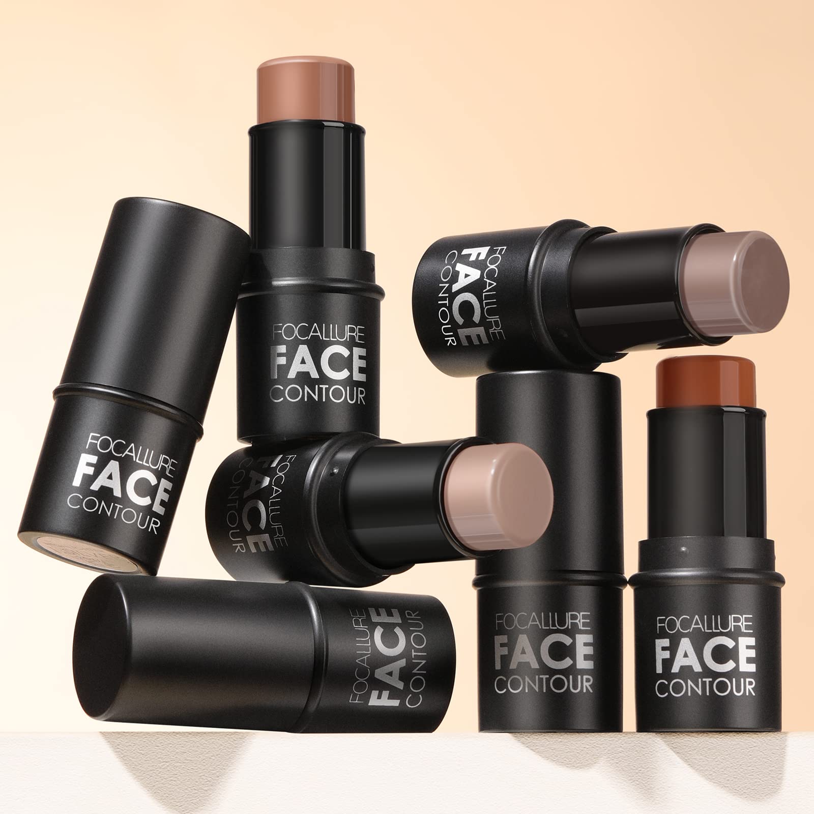 FOCALLURE Cream Contour Stick – Matte Bronzer for Professional Face Shaping, Mocha