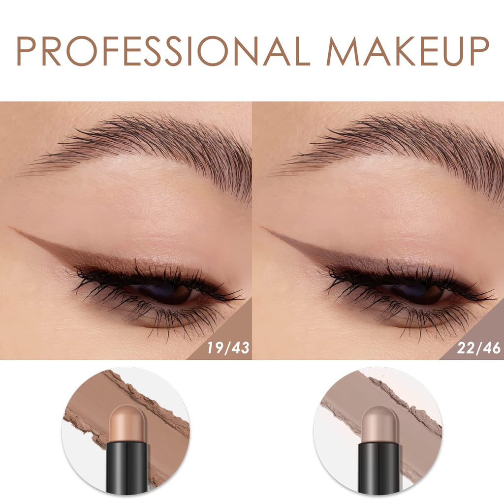FOCALLURE 2 Pcs Cream Eyeshadow Sticks – Crease-Proof, Long-Lasting Waterproof Eye Shadow in Smoky Brown