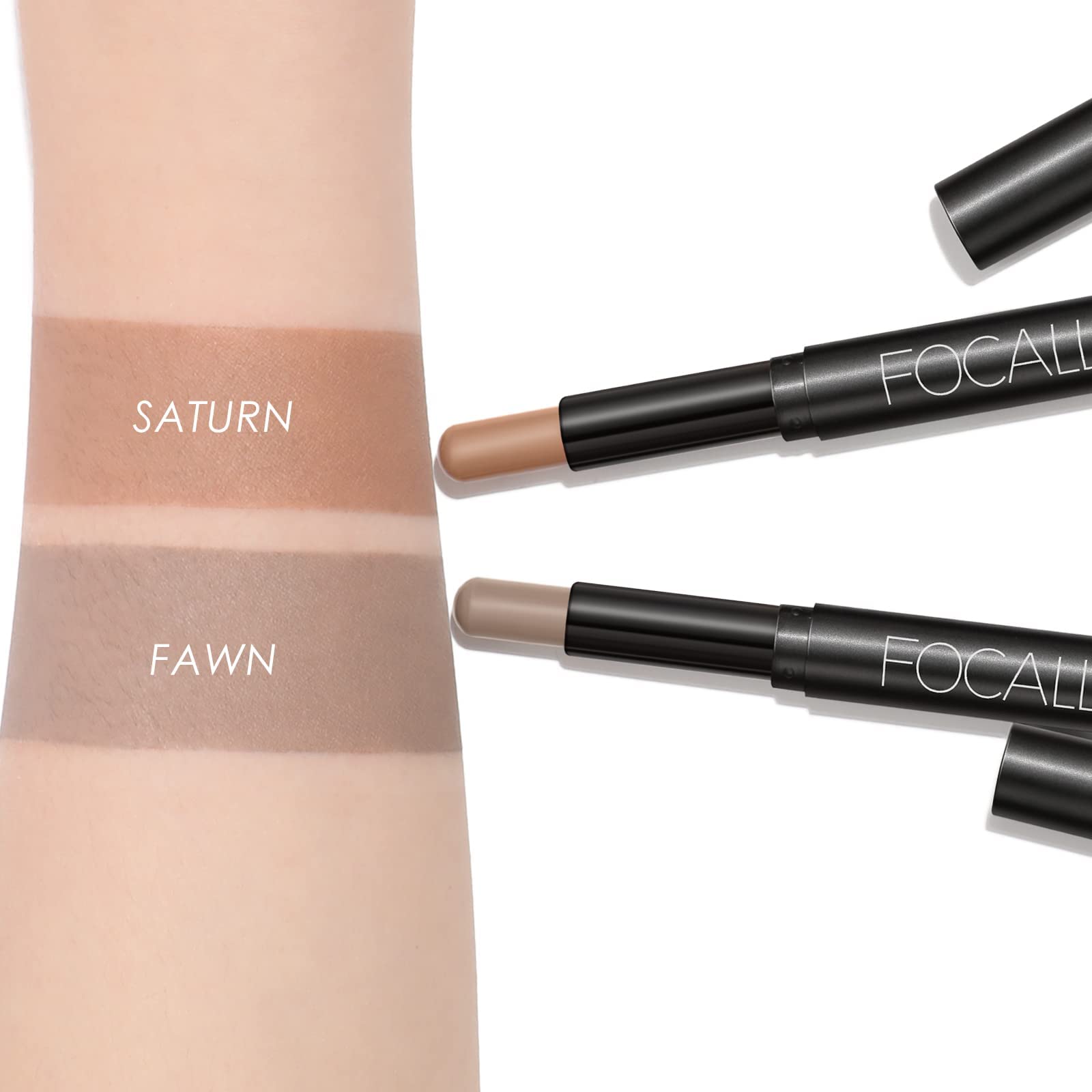 FOCALLURE 2 Pcs Cream Eyeshadow Sticks – Crease-Proof, Long-Lasting Waterproof Eye Shadow in Smoky Brown