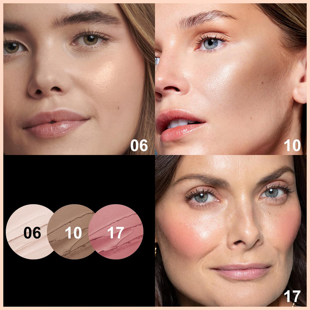FOCALLURE 3 Pcs Cream Contour Sticks: Highlighter, Bronzer & Blush Kit