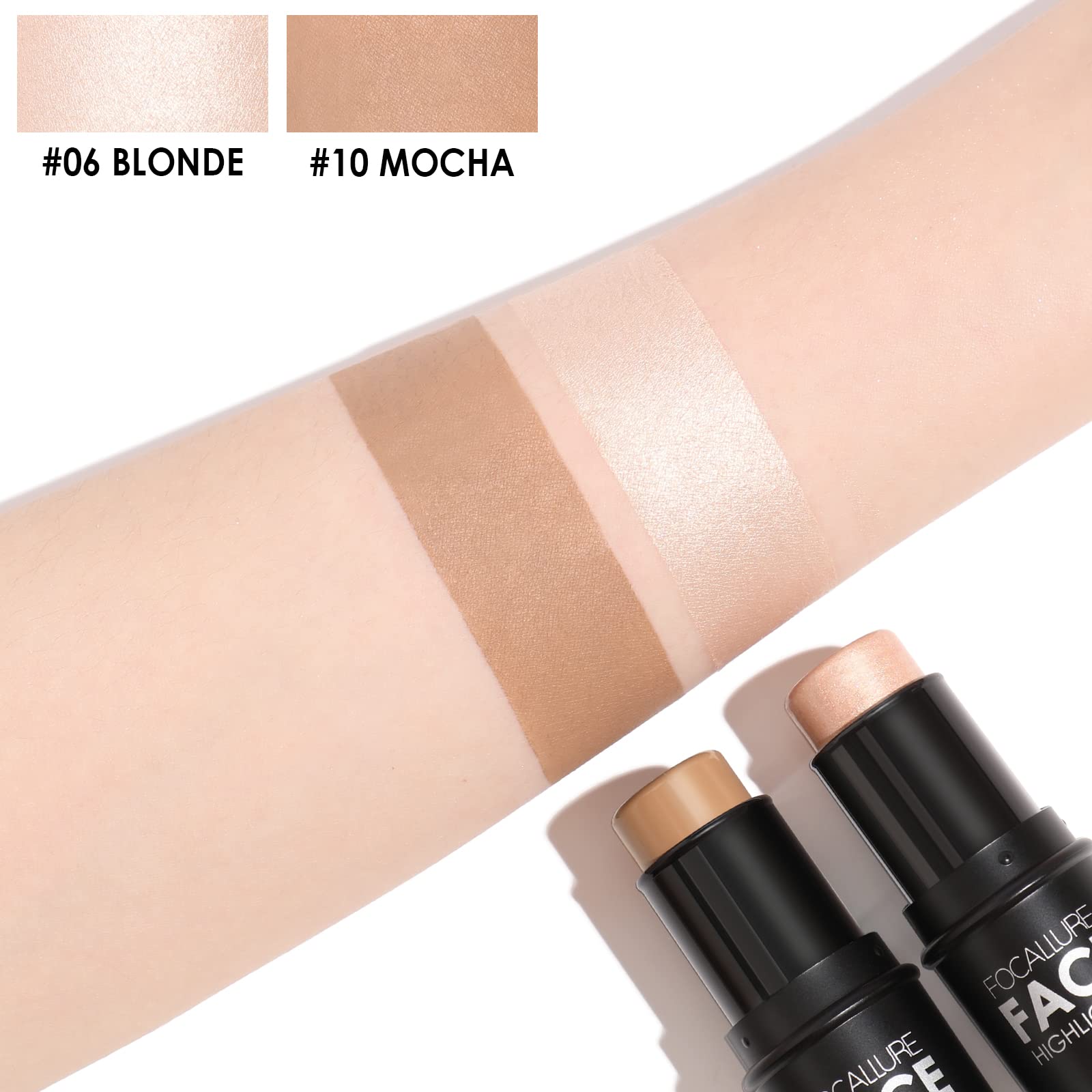 FOCALLURE 2-Pcs Mineral Cream Contour Kit – Moisturizing Highlighter & Bronzer Pens