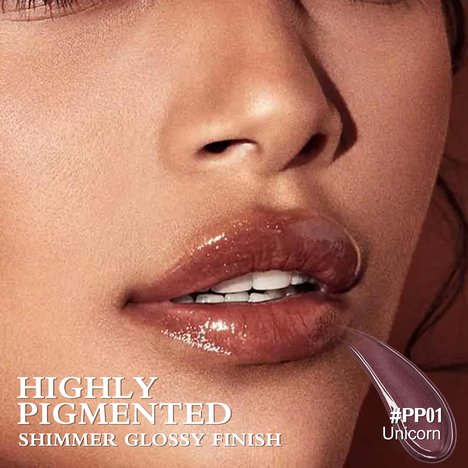FOCALLURE Sparkling Gem Lip Plump Unicorn – Hydrating, High-Shine Lip Gloss
