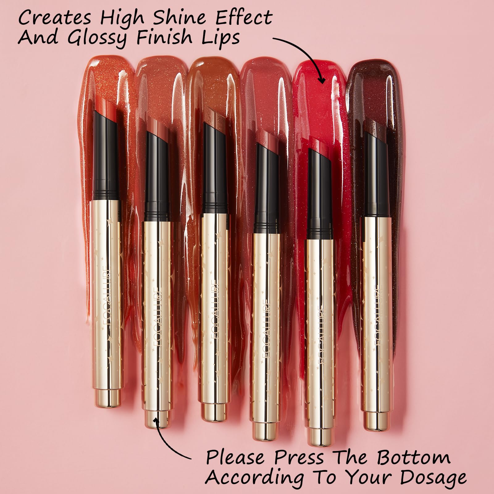 FOCALLURE Sparkling Gem Lip Plump Unicorn – Hydrating, High-Shine Lip Gloss