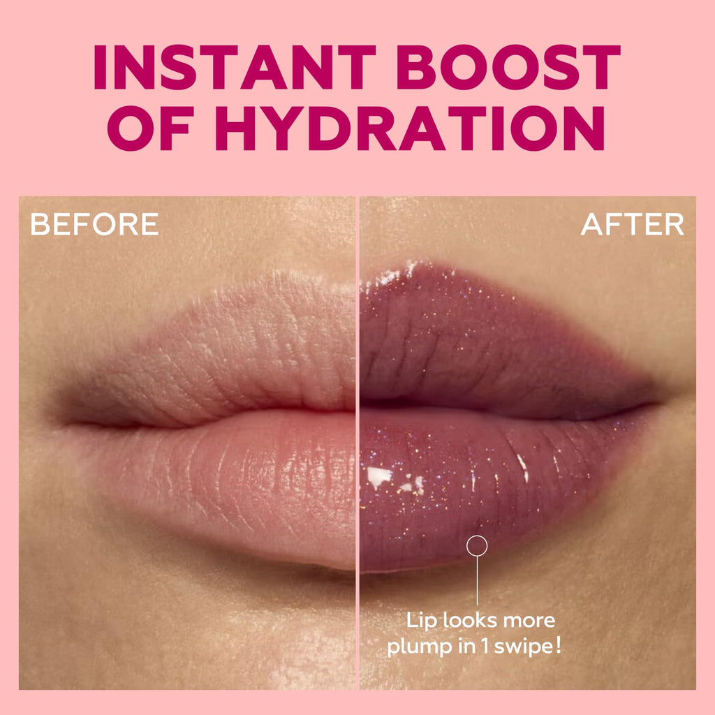 FOCALLURE Sparkling Gem Lip Plump Unicorn – Hydrating, High-Shine Lip Gloss
