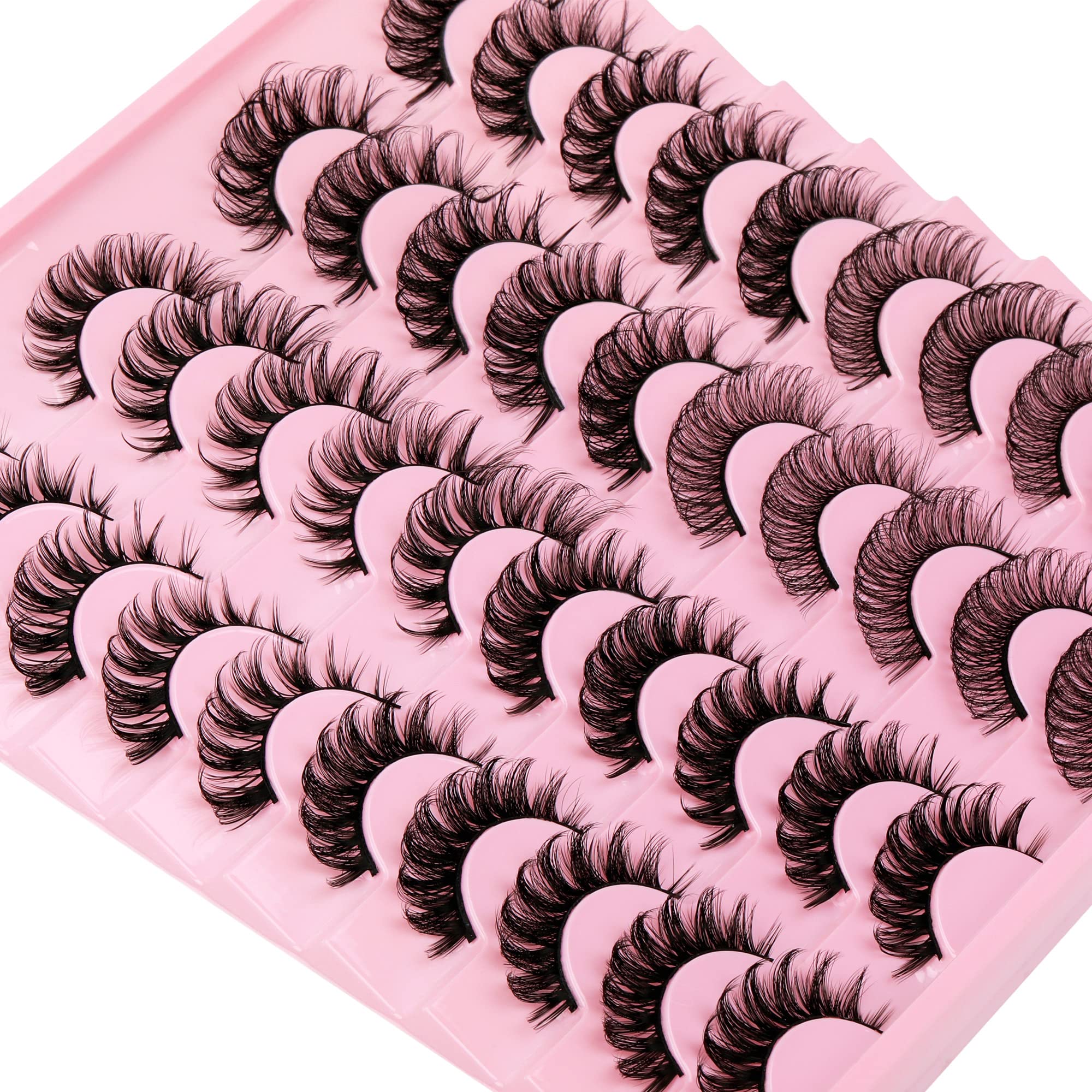 Focipeysa False Lashes Natural Look 14-17mm | 4 Styles Mixed Volume 20 Pairs
