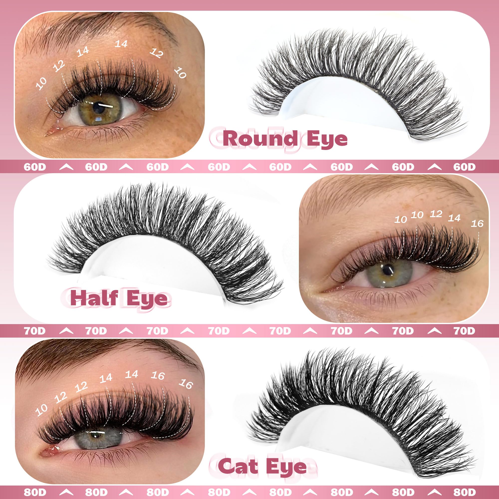 Focipeysa Lash Extension Kit 300pcs – DIY Volume Clusters 9-16mm (60D-80D)