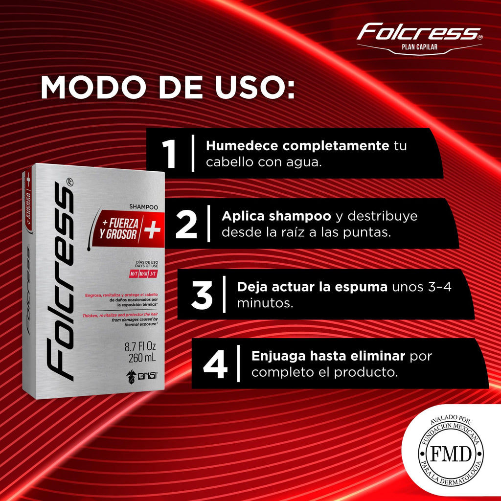 Folcress Shampoo - Gentle Daily Cleansing for Healthy-Looking Hair