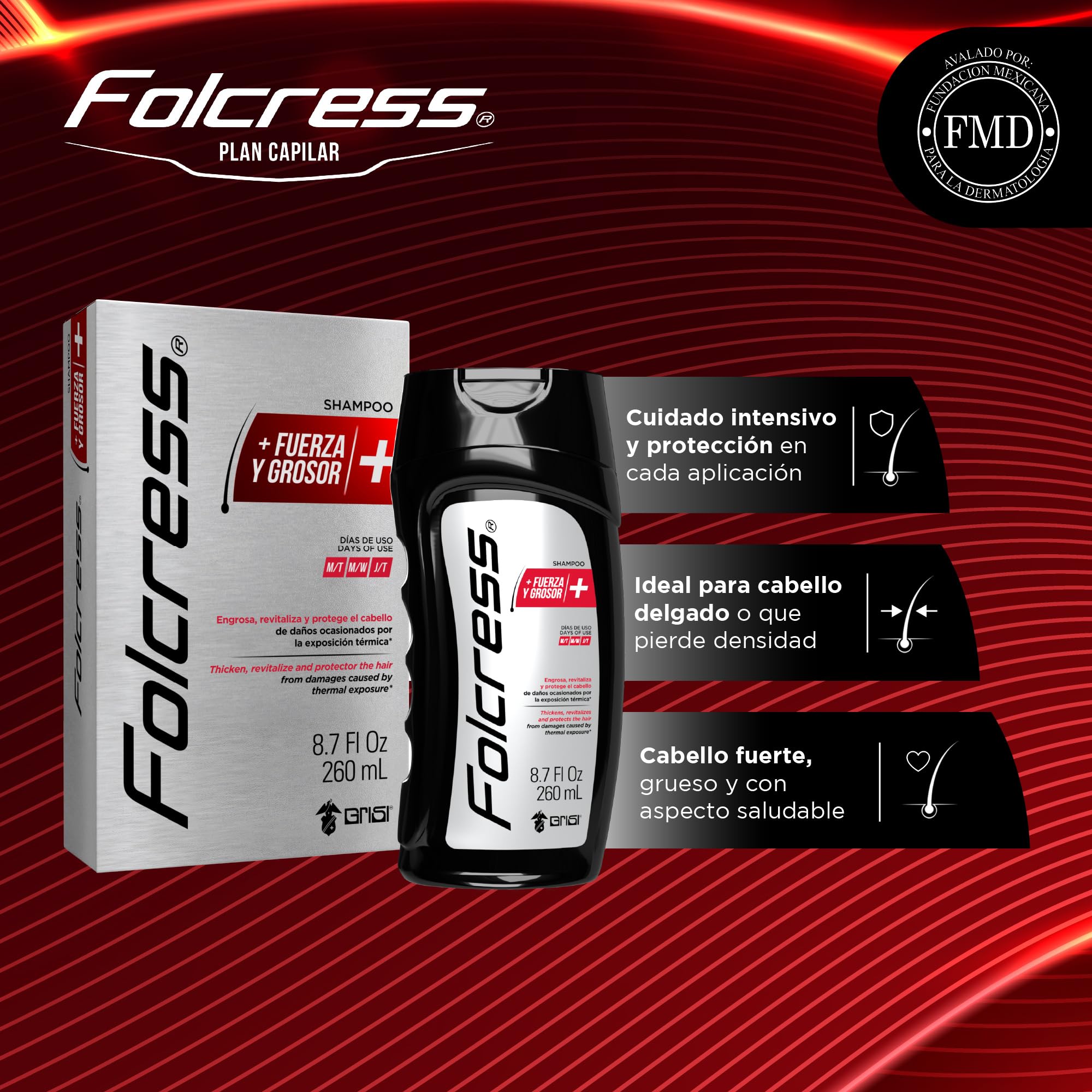 Folcress Shampoo - Gentle Daily Cleansing for Healthy-Looking Hair